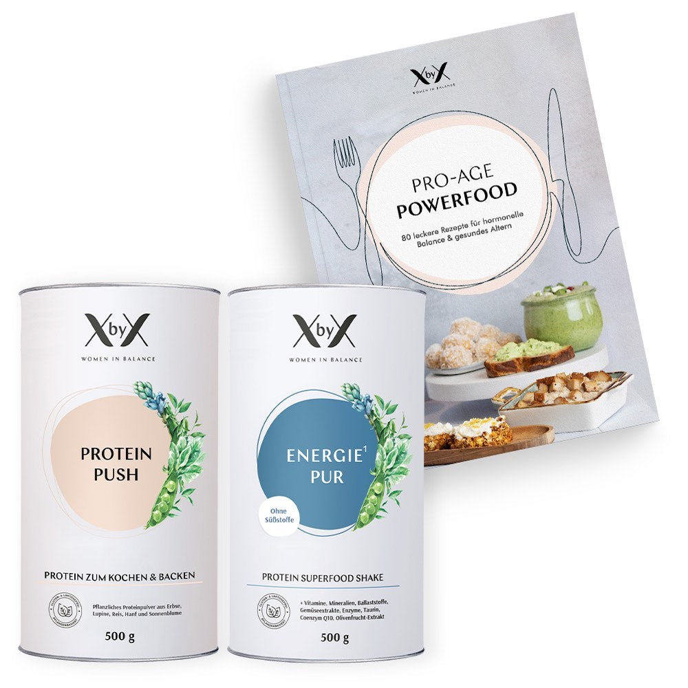 XbyX Gesund Kochen Set mit Energie Wechseljahre Kochbuch gesund proteinreich kochen Energie Pur