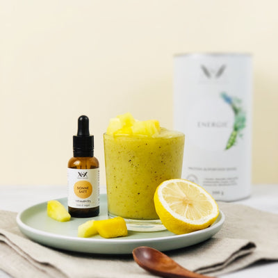 XbyX Sonne Satt Vitamin D3 Vegan Wechseljahre Smoothie gelb